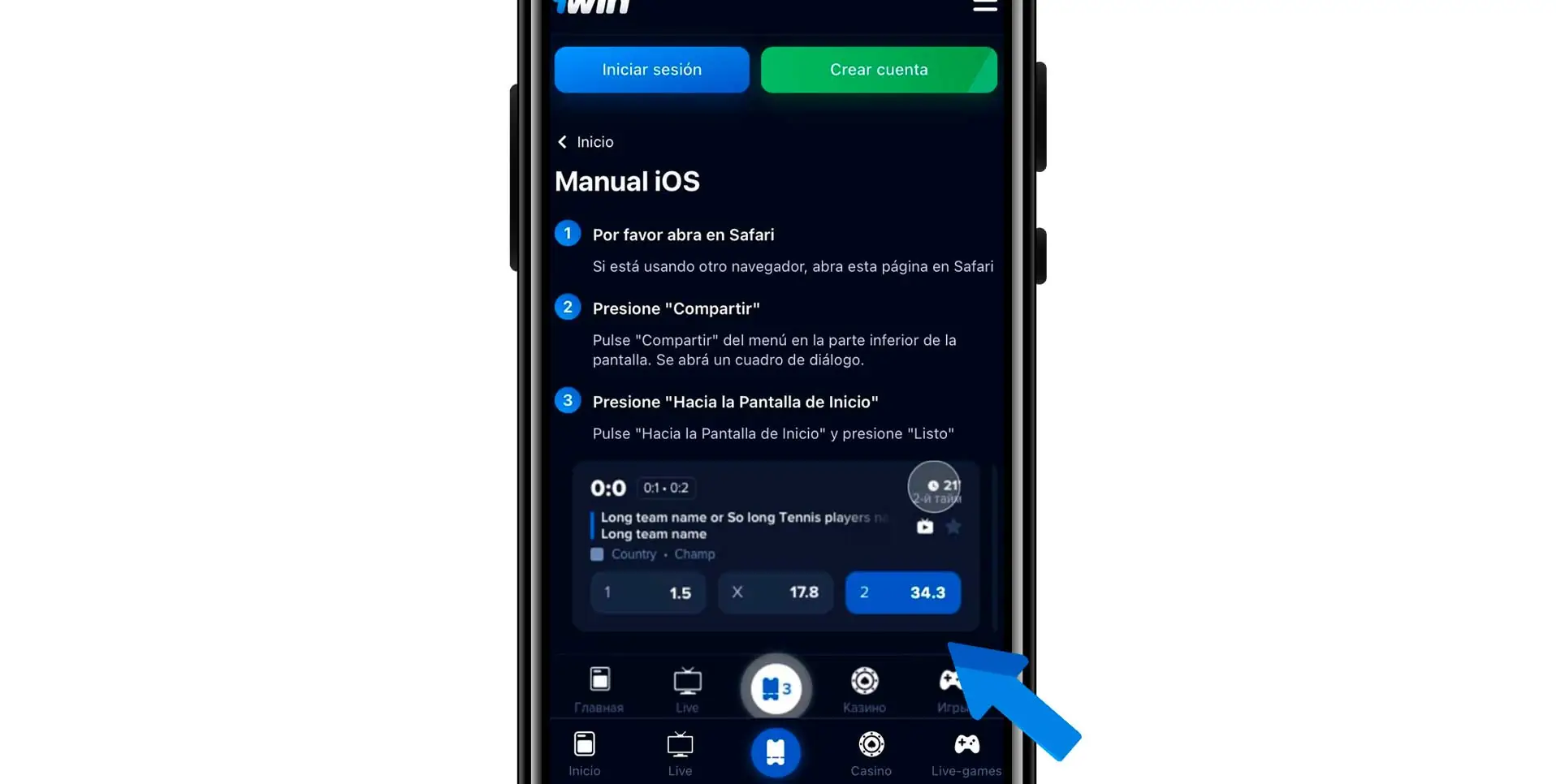 Instrucciones para instalar la aplicación en un iPhone