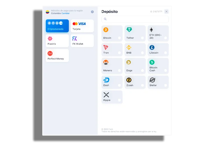 Seleccionar un método de depósito